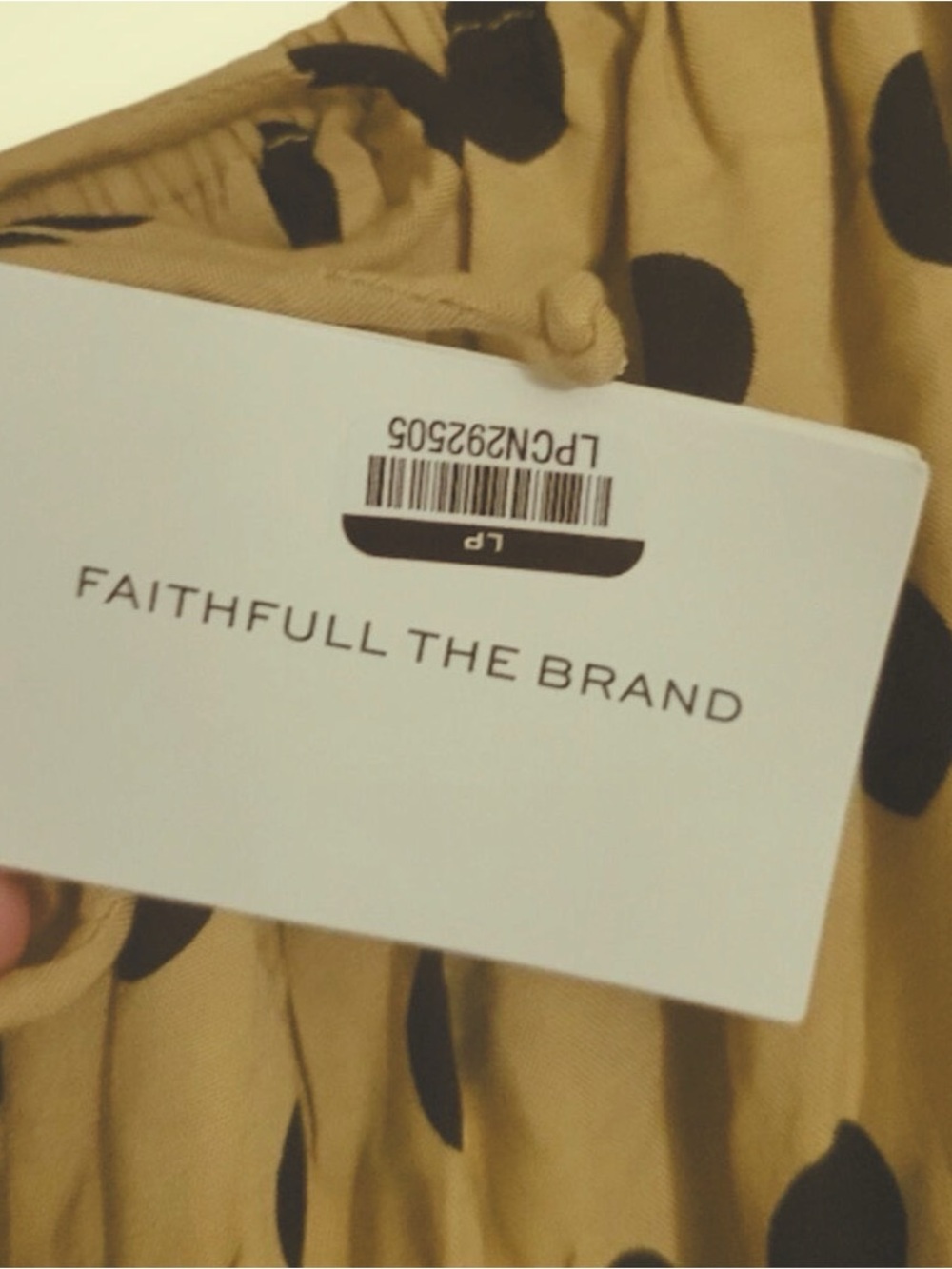 Faithfull the‎ Brand Beige Midi Dress with Black Polka Dots - Picture 12 of 12
